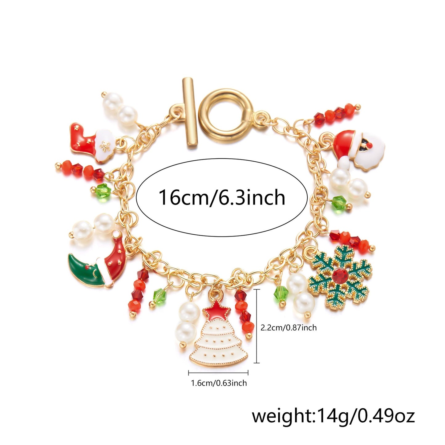 Personalized Christmas Bracelet Christmas Tree Santa Claus Pendant