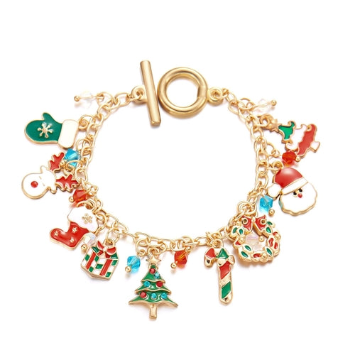Personalized Christmas Bracelet Christmas Tree Santa Claus Pendant