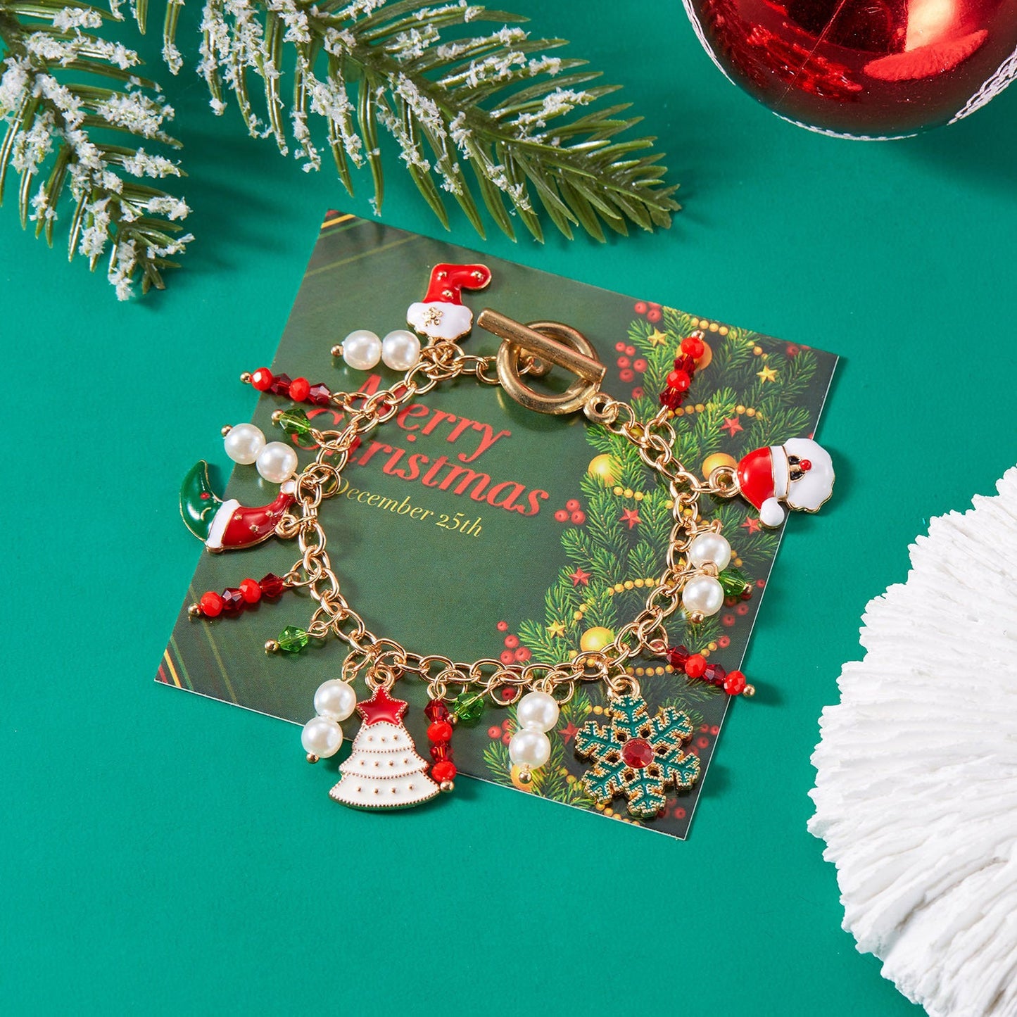 Personalized Christmas Bracelet Christmas Tree Santa Claus Pendant