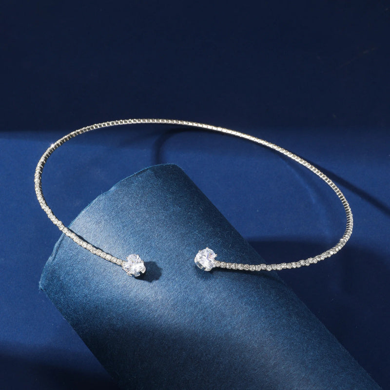 Fashion Jewelry Rhinestone Heart Collar Choker Necklace For Women