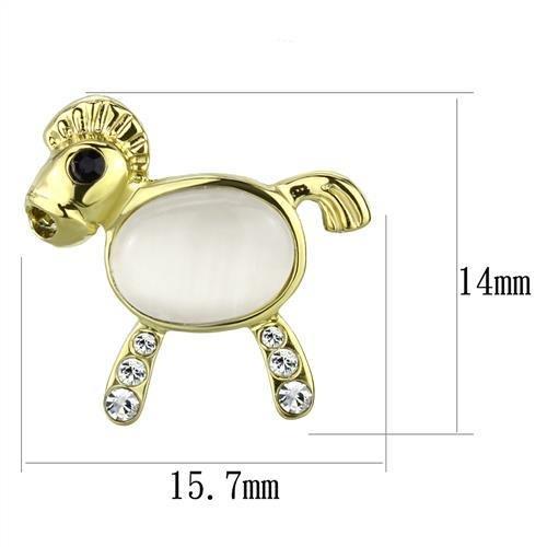 TK2152 - IP Gold(Ion Plating) Stainless Steel Earrings with Synthetic