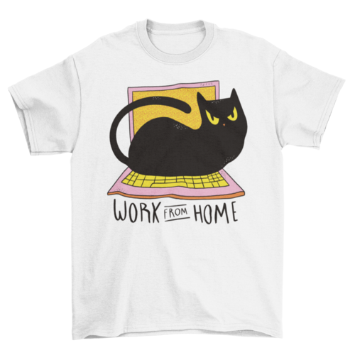 Home office cat t-shirt