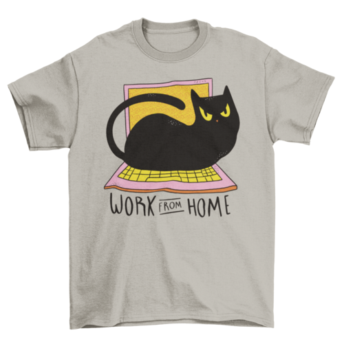 Home office cat t-shirt