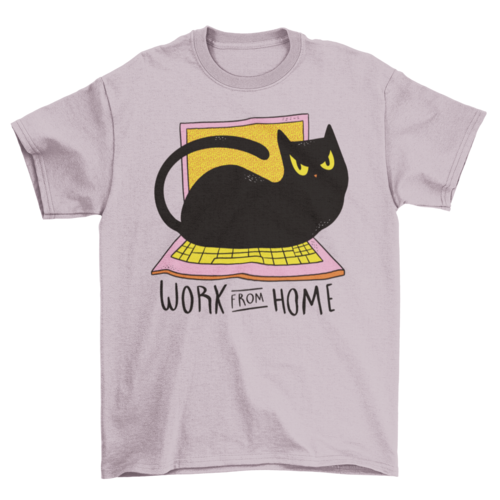 Home office cat t-shirt