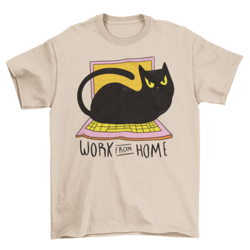 Home office cat t-shirt