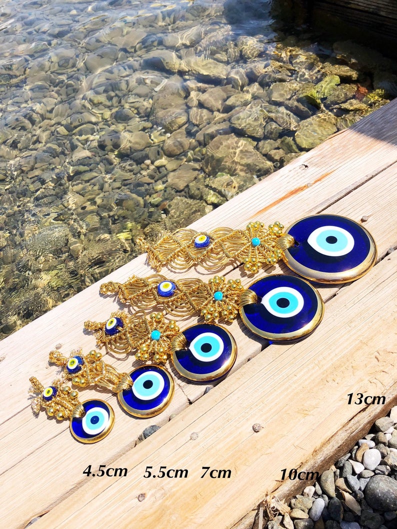 Gold macrame evil eye wall hanging series