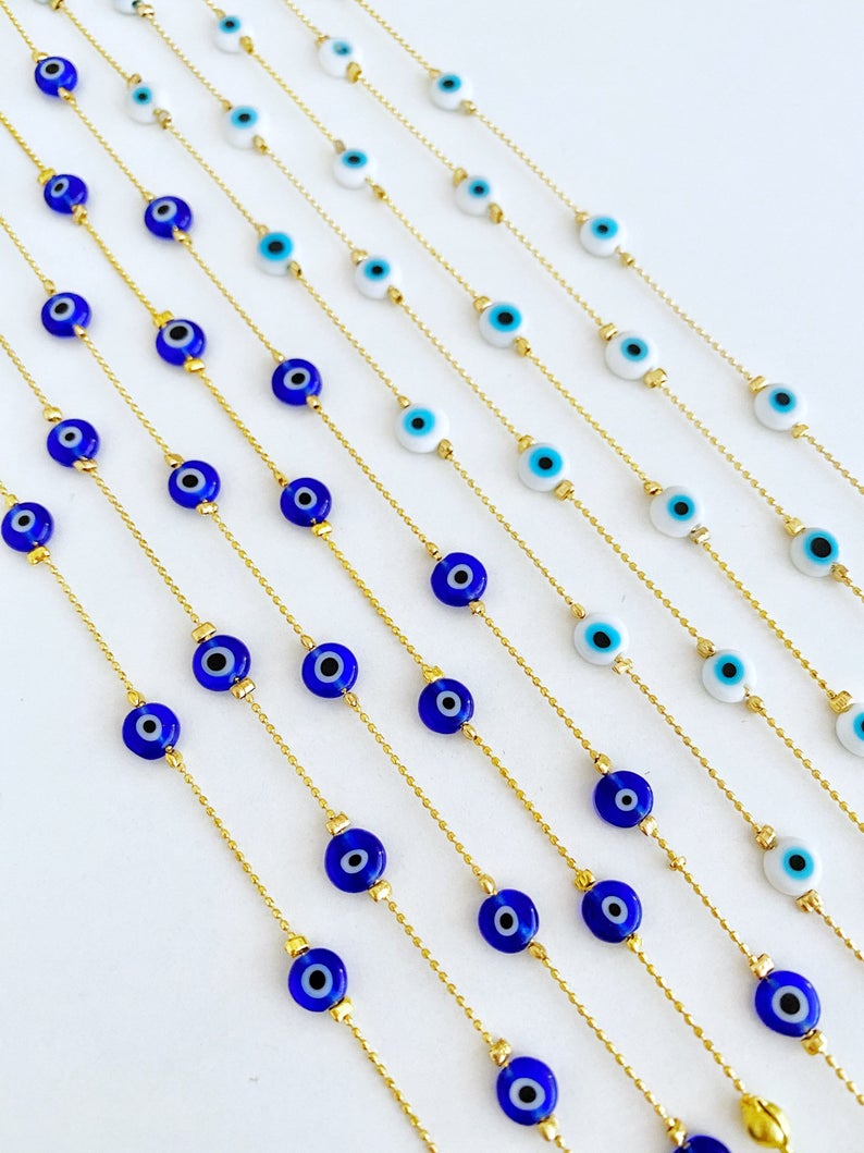 Evil Eye Anklet, Tiny Evil Eye Beaded Anklet, Anklet Bracelet, Dainty